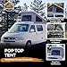 Roof Top Tent 3-Window Pop Top Car Camping Tent Durable Light Grey Canvas Compatible with VW T4 Eurovan Winnebago Camper Long Wheel Base LWB - Grey Mosquito Net, 2 Person Rooftop Tents Pop Up Camper