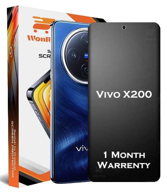 Image of WonRia Pack 1 - Matte Screen Guard Protector Compatible with Vivo X200 5G Unbreakable Membrane | Flexible TPU Matte Film | Edge to Edge Installation Kit | Transparent