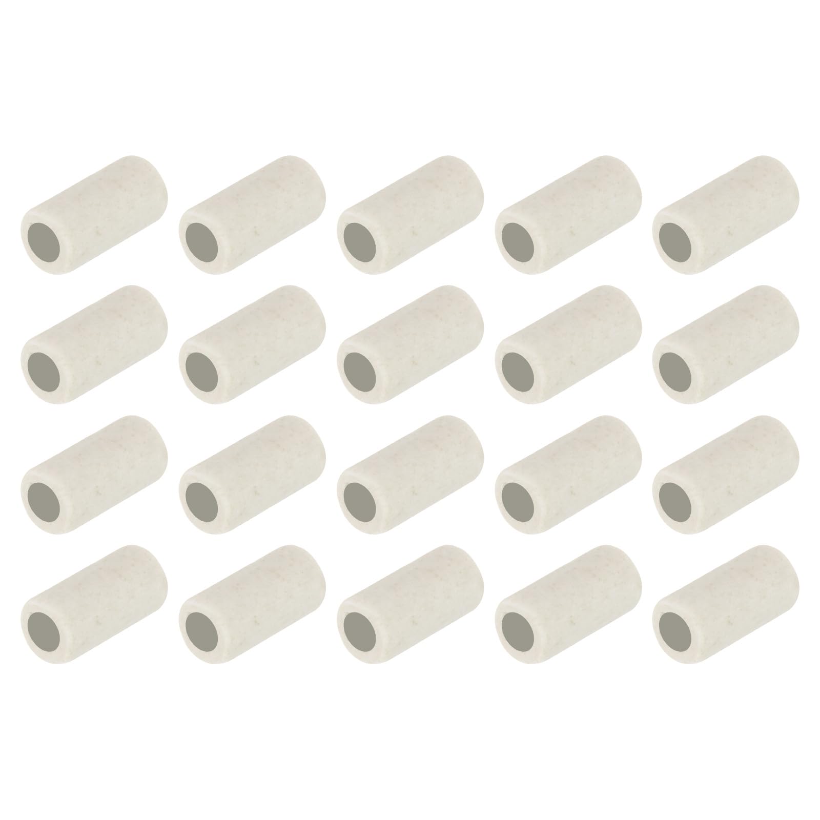 sourcing map 50pcs 8mm Dia Ceramic Tube Insulated Electronic Wire Bundle Heat Insulation Protection Single Bore,12mm x 12mm