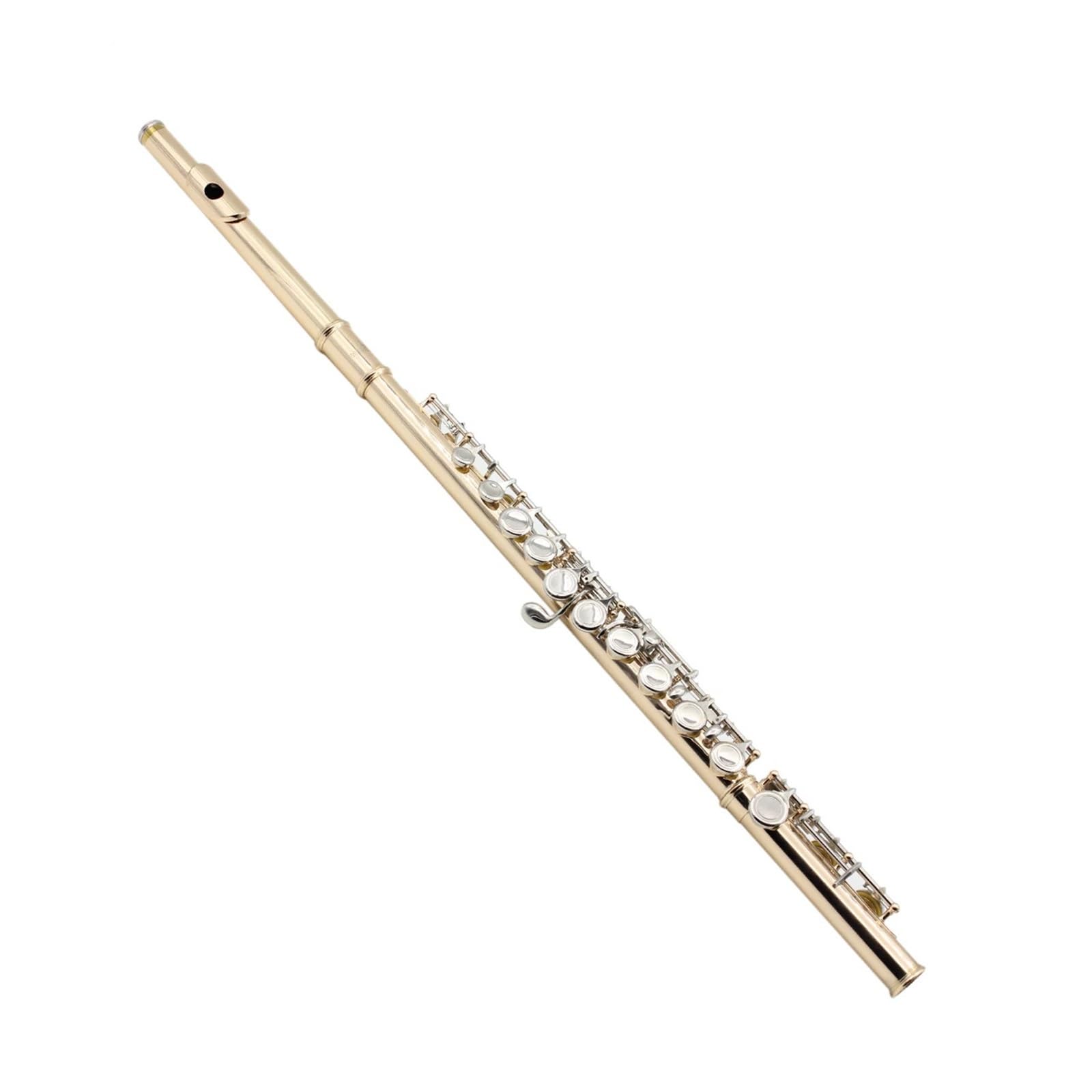 16 Fori Chiusi Flauto Chiave C Flauto Concerto Performance Flauto Strumenti a fiato professionali Flauto traverso con chiave E(Golden)