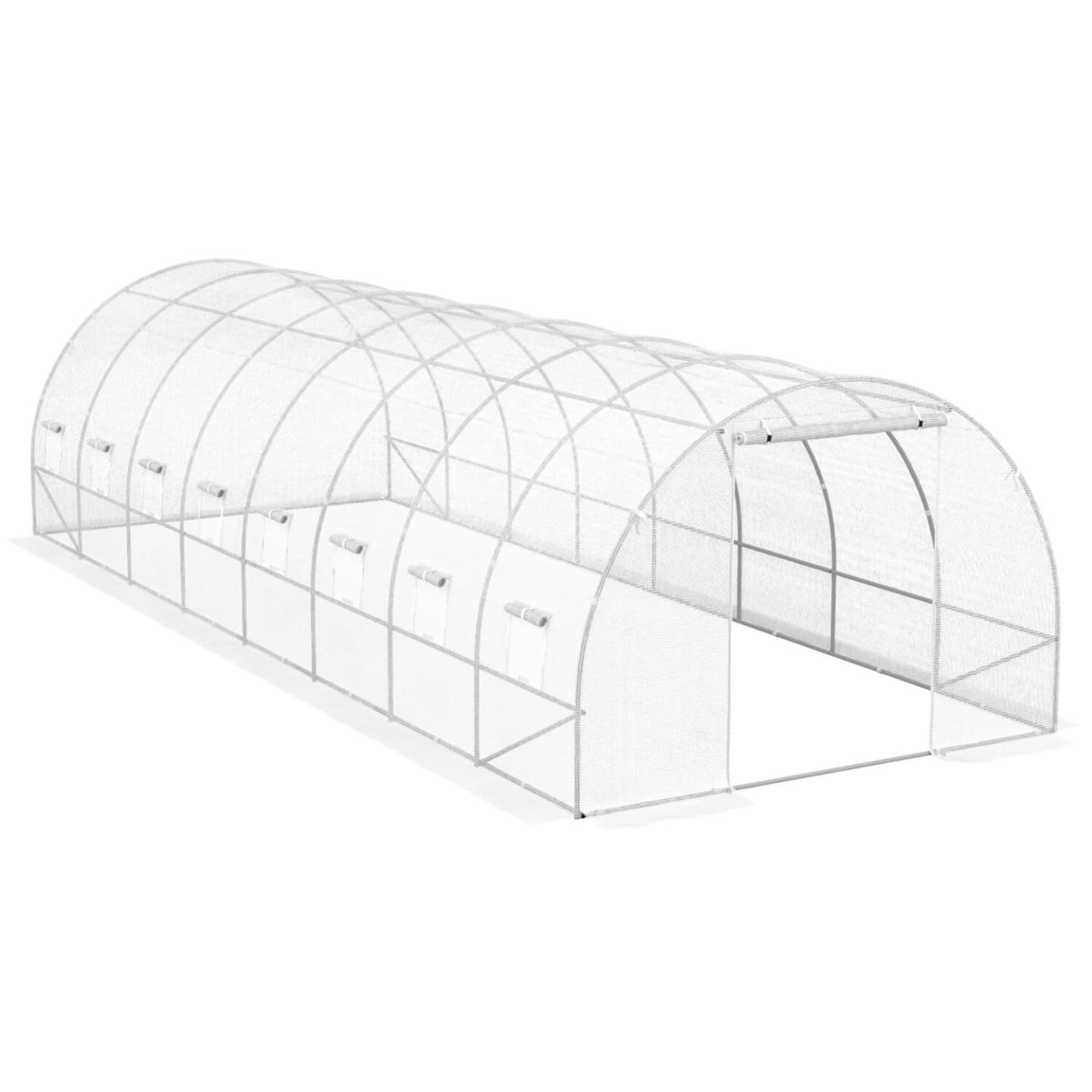 IDMarket - Invernadero túnel para jardín de 24 m², color blanco, gama de huertos de los Andes, 8 x 3 m