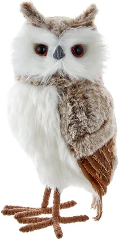 13.5-Inch Gray and Brown Owl Ornament