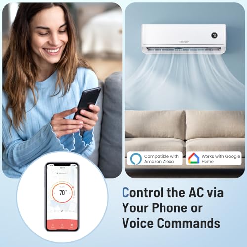 12000 BTU Mini Split Air Conditioner & Heater, 115V 18.1 SEER2 Wifi Enabled Energy Efficient Inverter Ductless AC & 1 To - Additional View