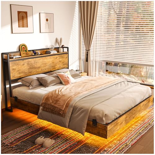 Recopilación de Camas, estructuras y bases los 10 mejores. 49 SIMPLE ESPACIO Base Cama Matrimonial Flotante,cabecera Flotante matrimonial con cabecera de Almacenamiento (Estructura de Cama Flotante con cabecero)