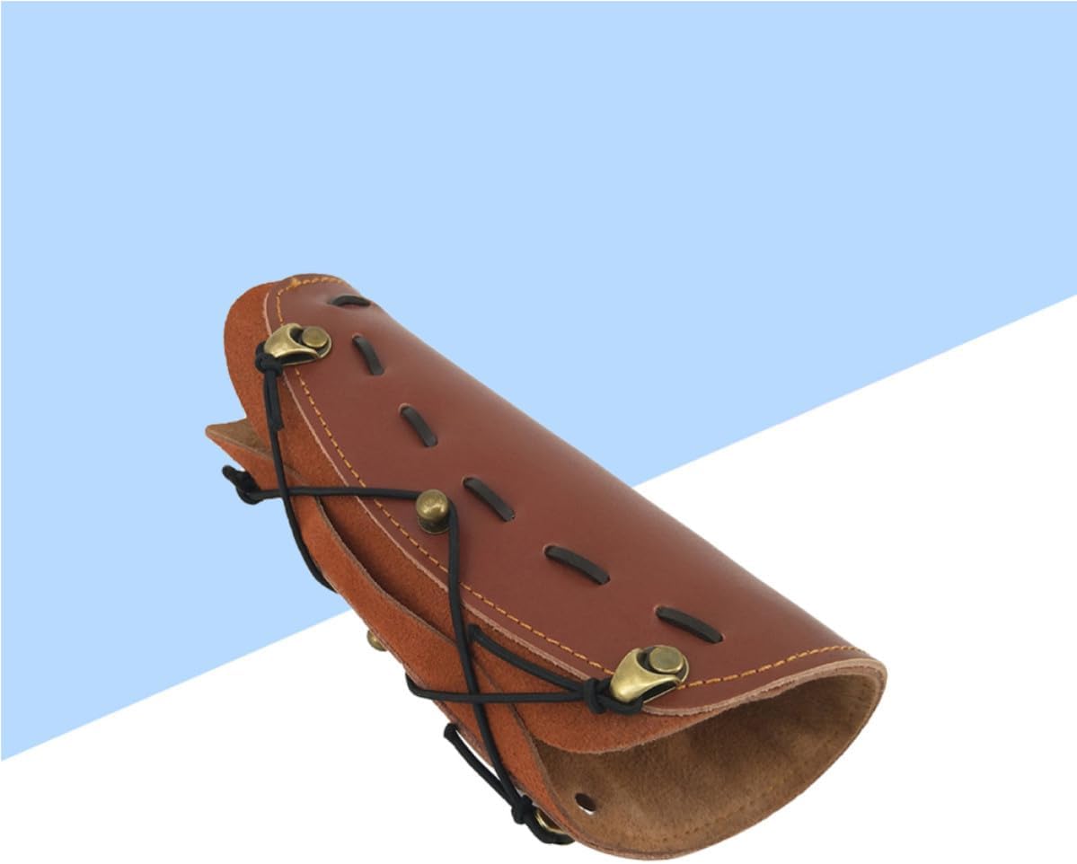VOSAREA Adjustable Archery Arm Guard for Forearm Protection with Cow Leather Material and Safe Strap Armband for Hunting and Practice Sessions