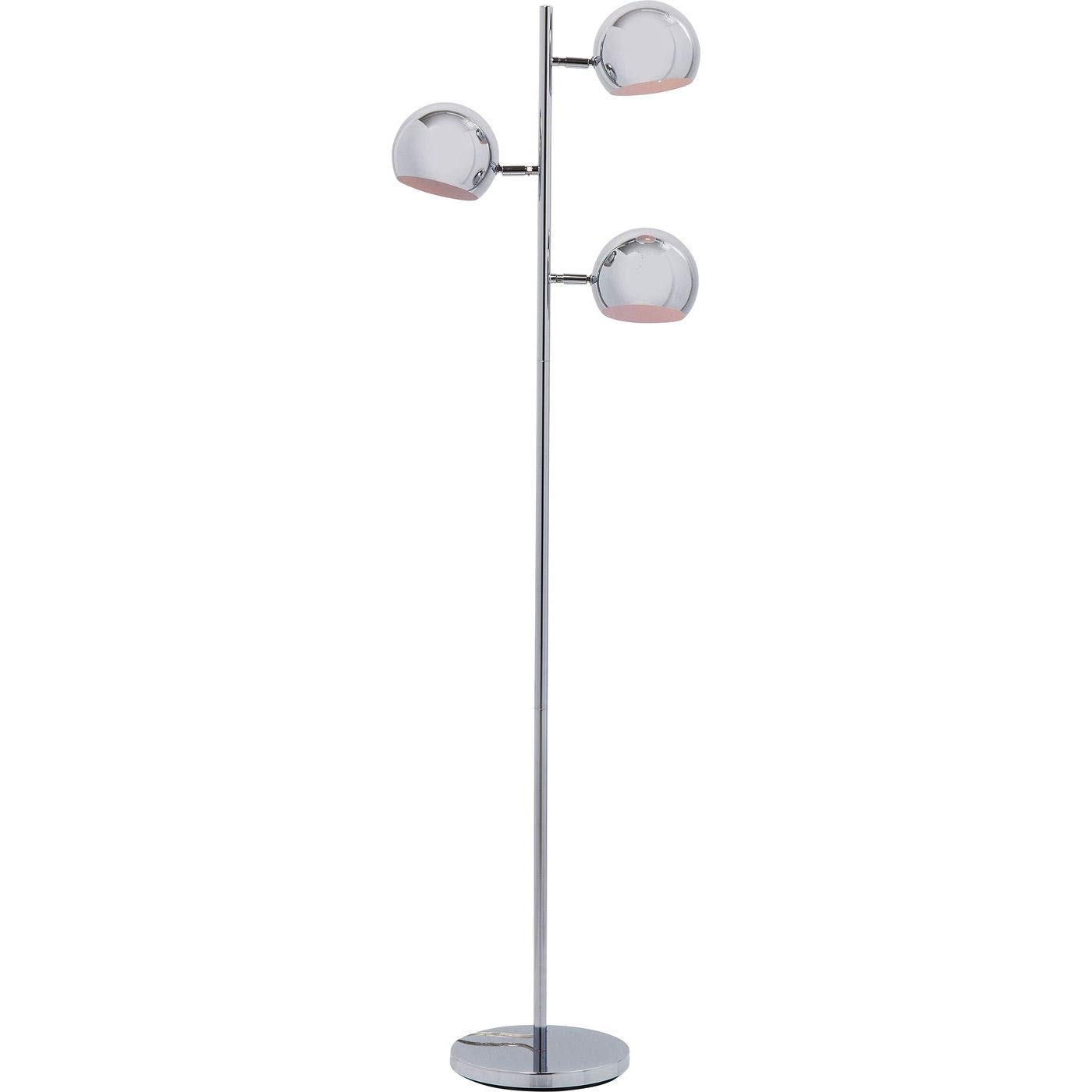 Kare Design Stehleuchte Calotta, Chrom, 151x40x26 cm, Leselampe, Satndleuchte, Leuchtmittel nicht inklusive, Wohnzimmer