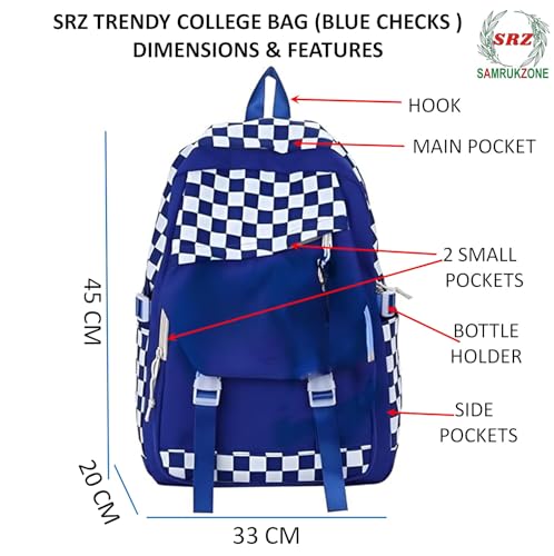Image of SRZ School Bag College Bag Backpack for women Travel bag Polyester Trendy Stylish Backpack Drawstring Embroidery