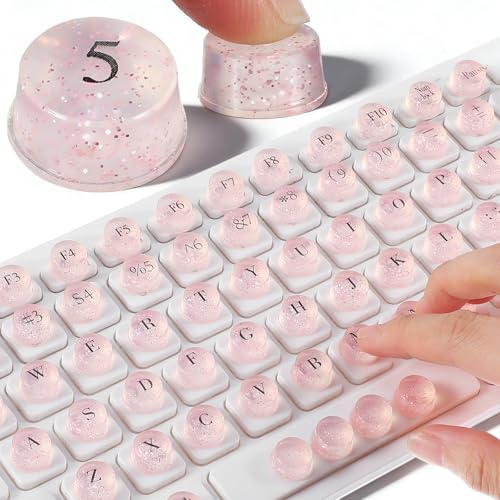 128 Pcs Keyboard Stickers for Long Nails, Universal Adhesive...