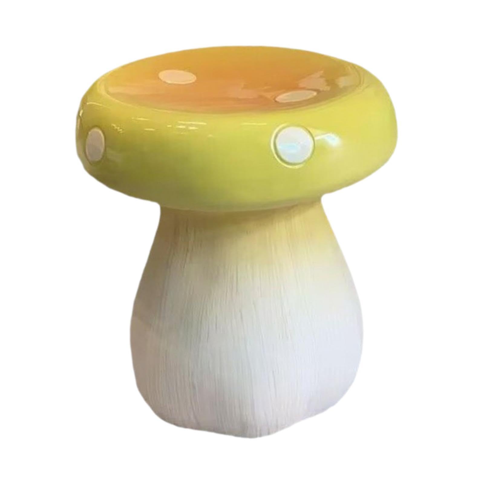 Resin Agaric Statue Stool Indoor and Outdoor Stool for Office Outside Yard Yellow-picture-27