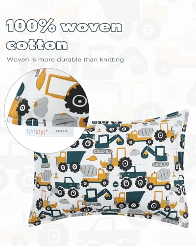 Image of ALVABABY Toddler Pillowcases Cotton Fit 14 inchx 20 inch or 13 inchx 18 inch Kids Pillow