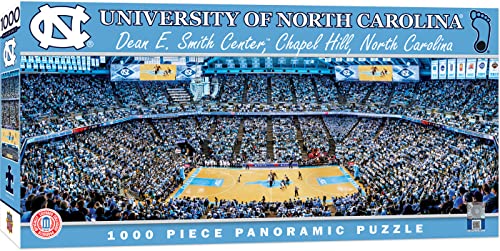 Image of MasterPieces - 1000 Piece Jigsaw Puzzle, NCAA UNC Tar Heels, Panoramic Basketball Stadium View, Fun for Adults and Family, 13 inchx39