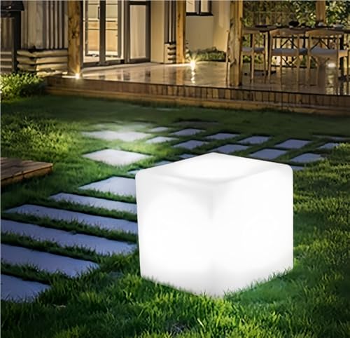 Rtyuioaz Lampe de chaise cube à DEL - 16 couleurs changeantes - Rechargeable - Siège/table avec télécommande - Lumière d'ambiance étanche pour la maison et le...