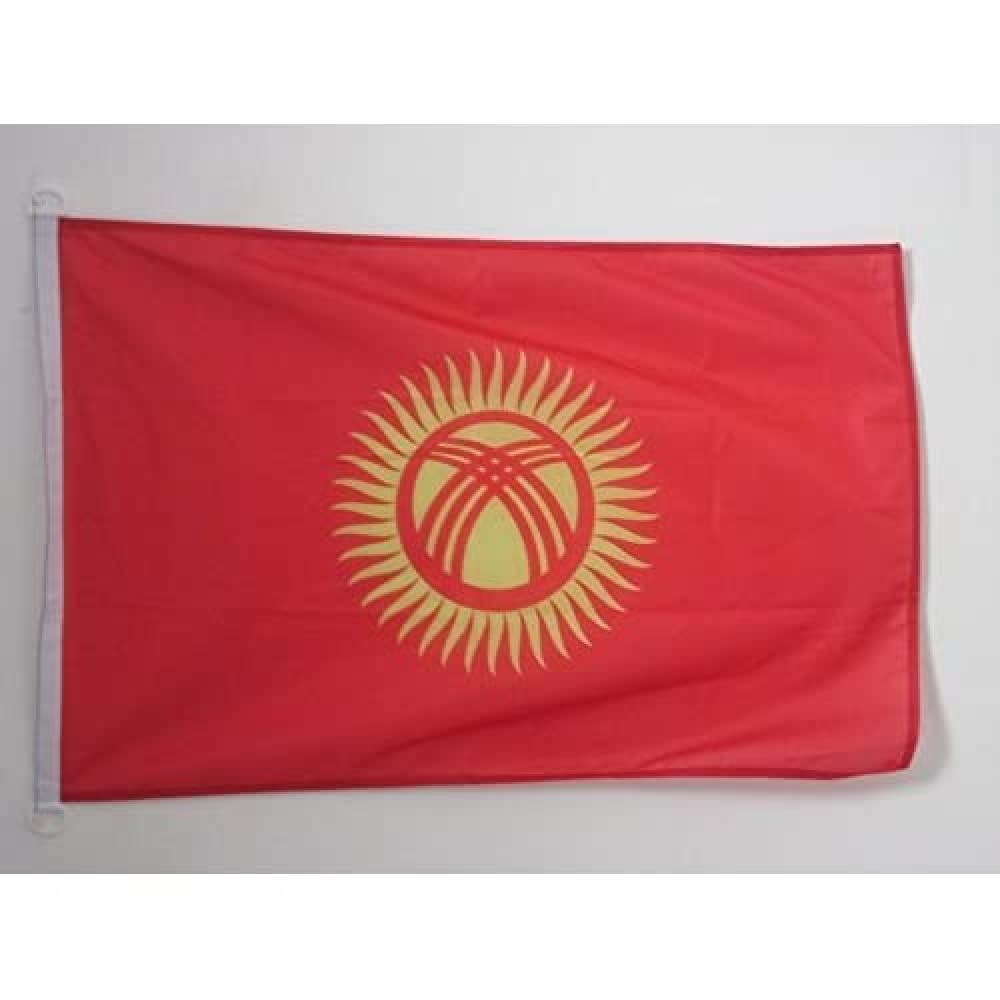 AZ FLAG - Kyrgyzstan Nautical Flag - 18'' x 12'' - For Outdoor and Boat - Kyrgystani Banner Knitted Polyester with Two Plastic Rings - Vivid Colors - 12x18 in - 45x30 Cm — image 1