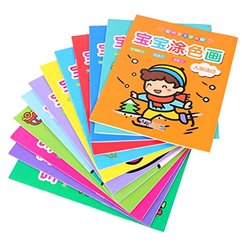 SUPVOX 1 Pack 12pcs Educational Graffiti Painting Booklet for Interactive Coloring Paper Book for Preschool Random Styles Safe and Odorless Fun Learning Activity