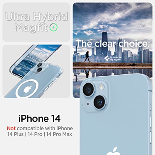 Image of Spigen for iPhone 14 Case, Ultra Hybrid MagFit [Anti-Yellowing] [Compatible with Magsafe] - Clear