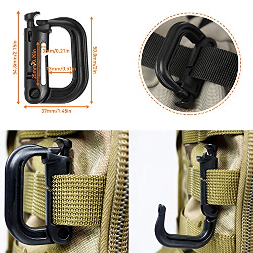 image for SPORBA Molle Accessories Kit of 28 Attachments, D-Ring Grimloc Locking