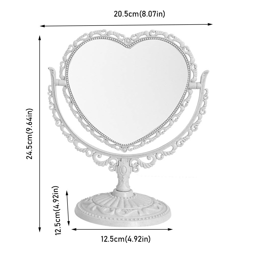 Espejo de tocador Espejo de Maquillaje con Viaje, Espejo de Maquillaje Giratorio de Escritorio Espejo de tocador de Mesa Independiente Espejo de Aumento Giratorio de 360° Espejo de Belleza