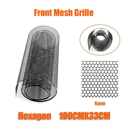 Parrilla frontal de aluminio premium con malla hexagonal de 100cm para carrocería 2
