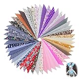50 Stück Stoffreste zum Basteln, 20x20cm Stoffe zum Nähen Patchwork Stoff, Bedruckter Stoffpakete Baumwollstoff Patch Work für Kleidung, Vorhänge, Bettwäsche, DIY Basteln