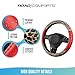 Road Comforts Leopard Steering Wheel Cover - Made with PVC Leather Cheetah Print - Anti-Slip, Universal Fit 14 1/2 inches to 15 inches - Red
