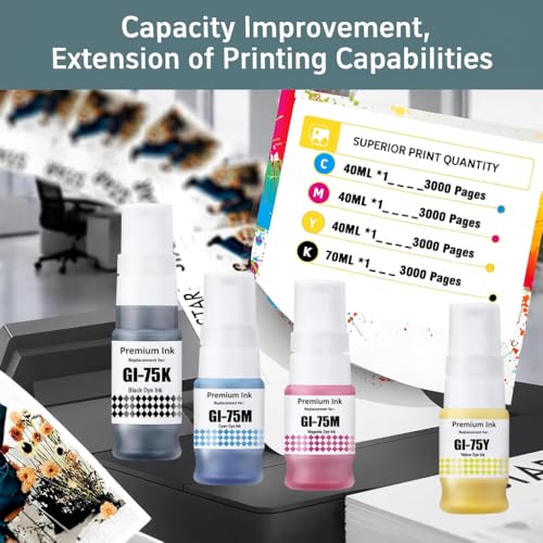 Image of KOSH GI-75 Refill Ink Compatible for Canon MAXIFY GX1070, GX2070 Printers