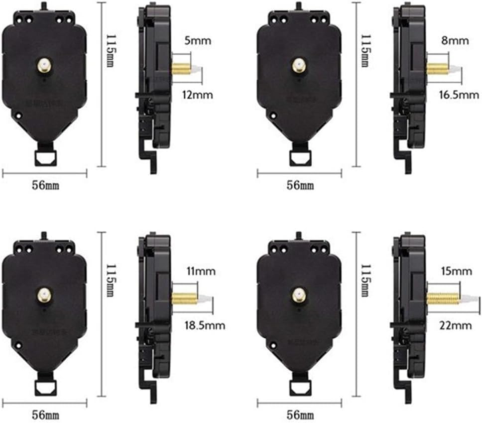 Silent Quartz Clock Mechanism Movement Kits Battery Powered with High Torque and Long Shaft for DIY Clock Repair and Replacement (length 22mm)