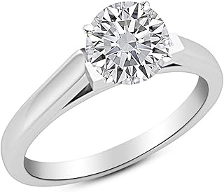 2.02 Carat 18K White Gold Round Cut Cathedral Solitaire...