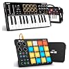 Synido TempoPAD MIDI Pad Controller Beat Maker Machine with Synido MIDI Keyboard Controller 25 Keys, Black