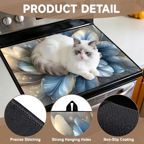Image of Stove Guard Mat for Electric Stoves -Heat-Resistant Protector, Non-Slip Kitchen Counter Mat Stylish Kitchen Decor (J405)