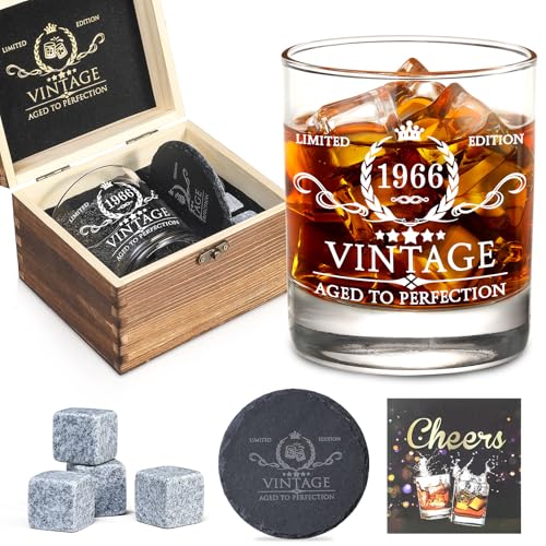 60th Birthday Gifts for Men Whiskey Glass Set - 60th...