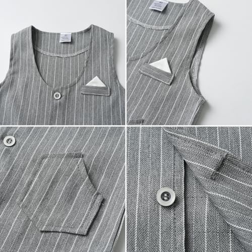 Image of Mud Kingdom Boys Suits for Weddings White Shirts, Vests and Pants Clothes Sets