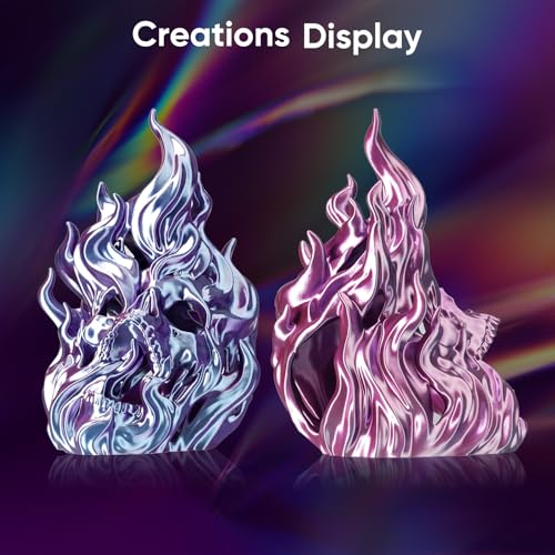 Image of ERYONE Silk Filament PLA+ 1.75mm Shiny 3D Printer Filament, Multicolor PLA 4 in 1, 1kg (2.2LBS) /Spool, HS Silk Quadruple Color Cold Fire Night(Deep Purple & Magenta & Pink & Sky Blue)