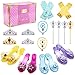 Tacobear Princesse Deguisement Accessoires Chaussure Princesse Fille avec Collier Diadème Gants Baguette Bracelet Anneau Princesse Elsa Belle Raiponce Aurore Bijoux pour Filles Carnaval