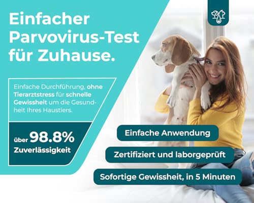The Home Pet Lab 2 x Parvo Schnelltest Hund & Katze - Parvovirus-Test zuverlässig bei Katzenseuche Verdacht (CPV,FPV) - Für Hunde & Katzen bei Parvovirose (2 x Test)