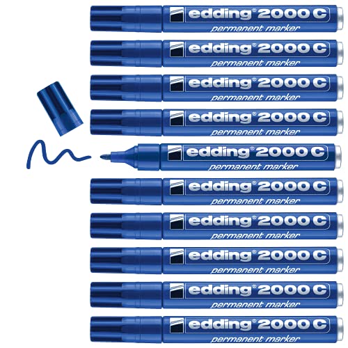 Image of edding 2000c Permanent Marker - Blue - Box of 10