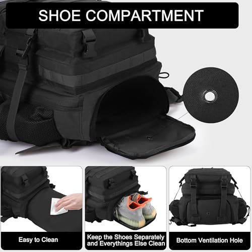 LHI 45L Tactical Backpack with Shoe Compartment
