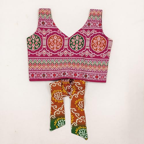Image of E-Sqare Kids Girls Multicolour Bandhani Print Lehenga Choli Set | Ethnic Wear Dress | Readymade Clothing Set | 2 to 8 Years