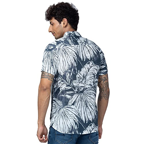 Image of Spykar Men's Slim Fit N /A Half Sleeve Printed Casual Shirts