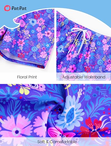 Image of PATPAT Family Matching Swimsuits: Mommy and Me One Shoulder Colorblock Bathing Suits One Piece Swimwear Sets