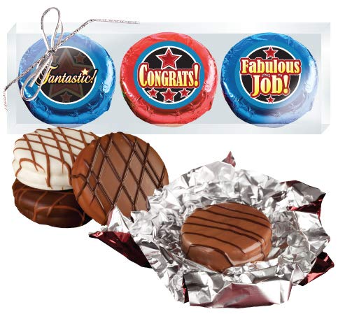 Felicitaciones Cookie Talk Trío de galletas con crema de chocolate cubierto de chocolate