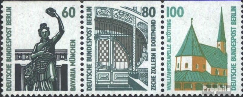 Sellos de Berlín Oeste w95 usados para rellenar huecos en álbum de 1989