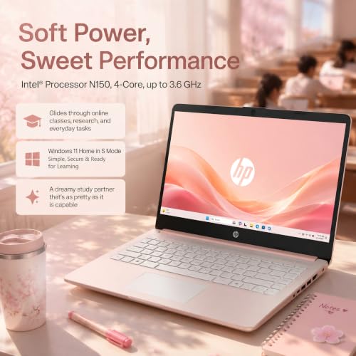 Image of HP 14 Laptop for Students and Home Use, Intel Processor N150, 16GB RAM