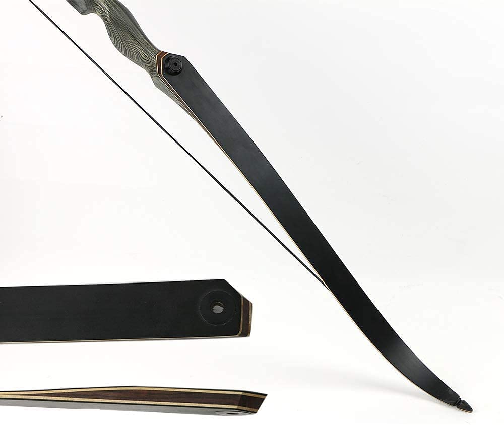 Huntingdoor 60" Profi Bogenschießen Recurvebogen 30-50lbs Erwachsene Takedown Langbogen Holzbogengriff Jagd Bogen für Rechtshand Sportbogen Bogensportler