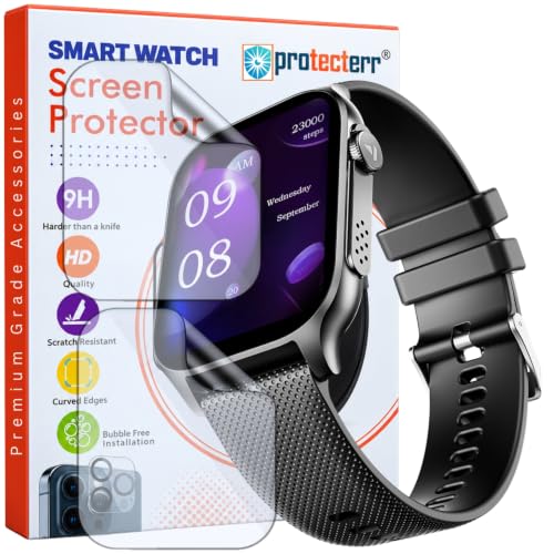 Image of Smartwatch Screen Protector for Boat Ultima Ember 1.96 inch (Pack of 2) - Flexible TPU Film, 9H Scratch Resistant, Self Healing, Anti Fingerprint, HD Clear - Not Tempered Glass