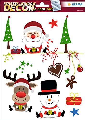 HERMA Christmas Window Stickers., Foil, Christmas Friends, 210 x 297 mm