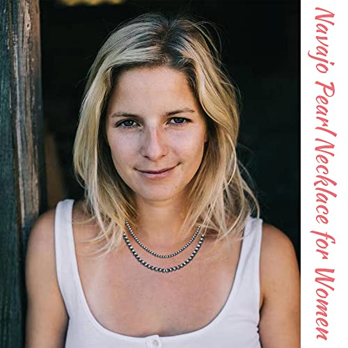 MOZAKA 1-4Pcs Western Navajo Pearl Choker Necklace for Women Western Beaded Choker Adjustable Boho Vintage Necklace Jewelry Gifts2