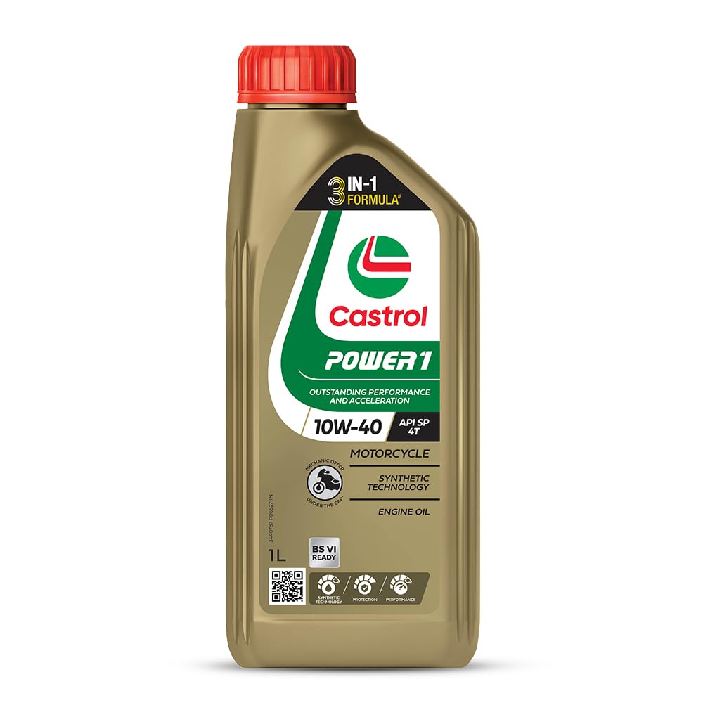 Castrol POWER1 10W-40 4T Synthetic Engine Oil for Bikes | With 3-in-1 Synthetic Technology | Meant for High Performance Bikes | BS VI Ready |1L-picture-24
