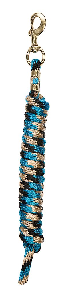 Weaver Leather Poly Lead Rope with a Solid Brass 225 Snap, Black/Brown/Tan — view 2