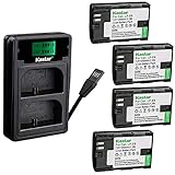 Kastar 4 Pack Battery and Charger with Miro USB/Type-C Input Compatible with Canon LP-E6 LP-E6N EOS...