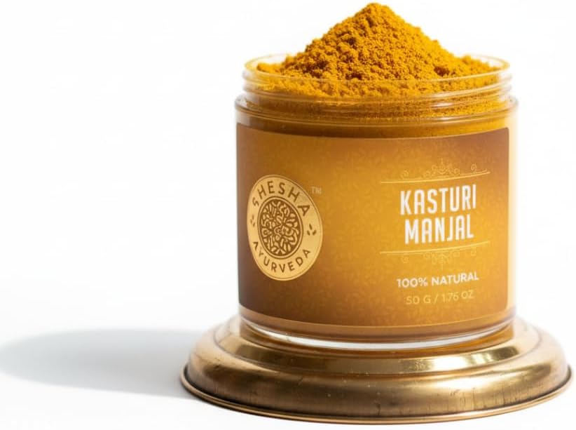SHESHA AYURVEDA Natural Kasturi Manjal/Wild Turmeric Powder for Skin FOR NATURALLY GLOWING SKIN A Traditional powder for a healthy complexion- 50 G)